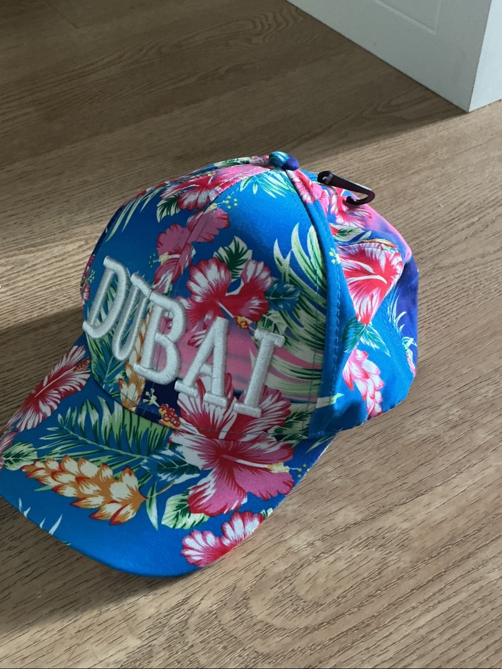 Blue Floral 'DUBAI' Swim Cap / Sun Hat